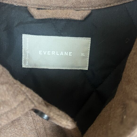 Everlane Dressy Men's Quilted  Field Jacket Brown Lined Chore Coat XL Heavy - Picture 3 of 11